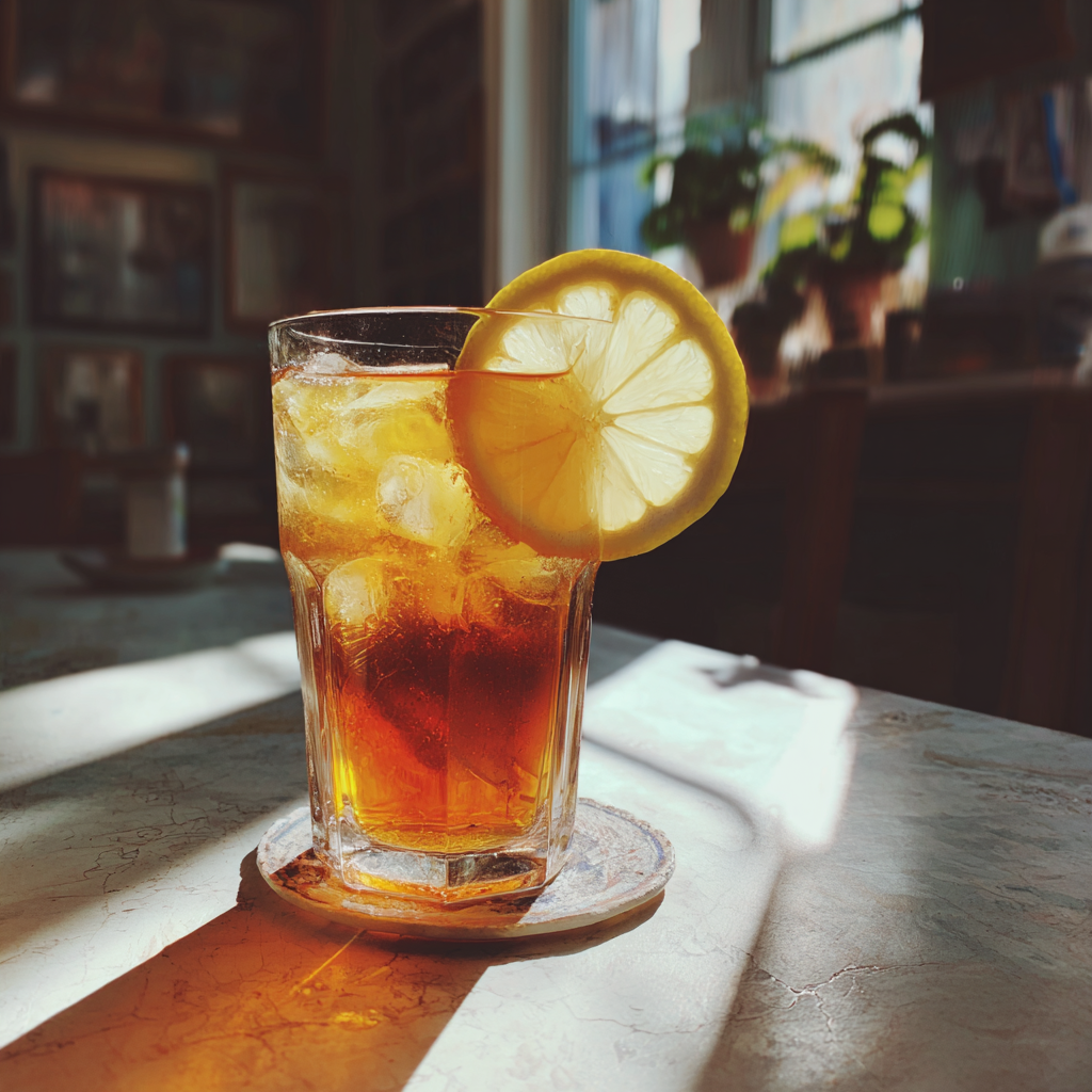 Un vaso de té helado | Fuente: Midjourney