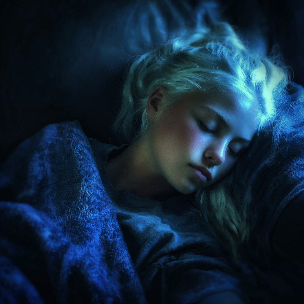 Una adolescente durmiendo en un sofá | Fuente: Midjourney