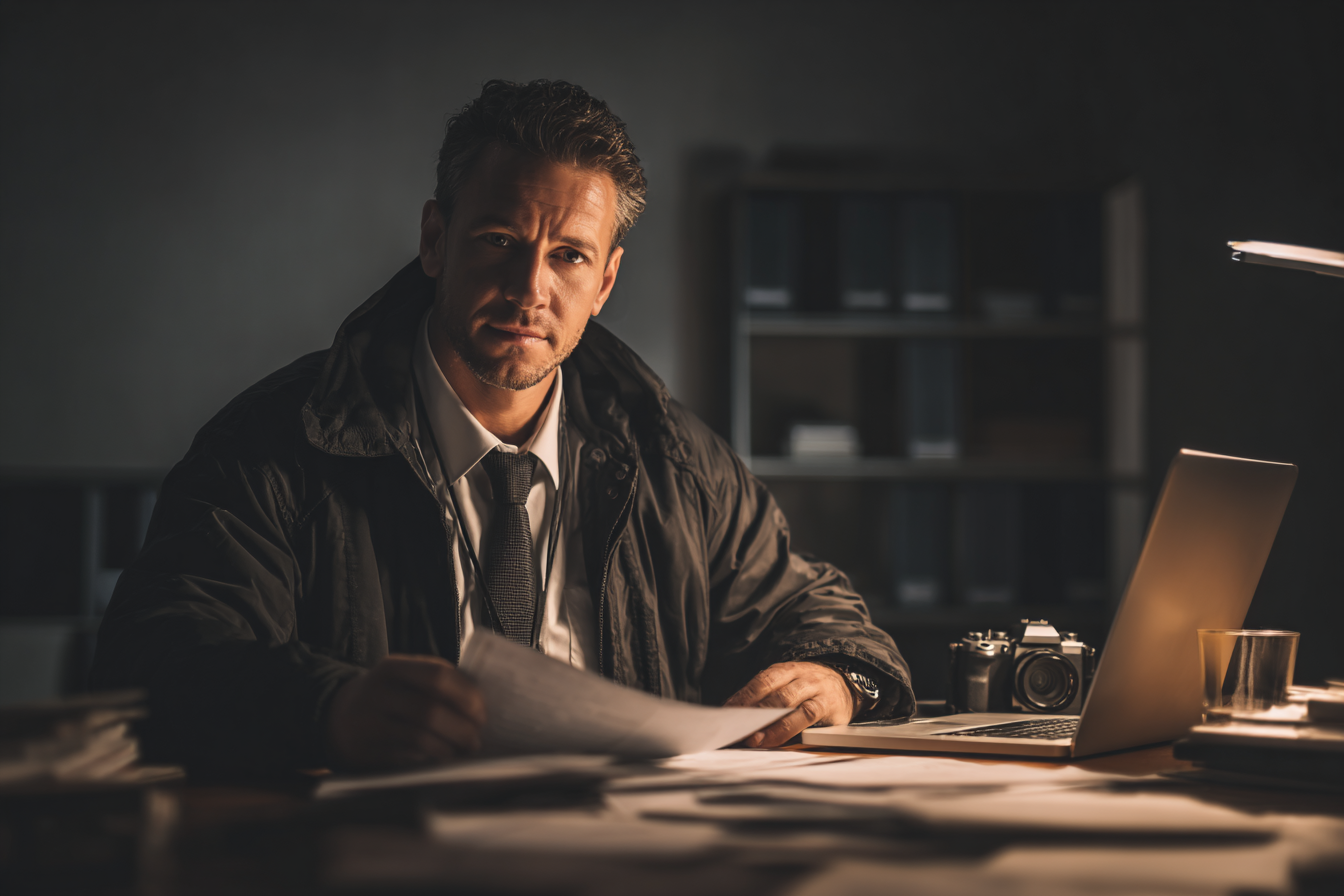 Un hombre sentado en su escritorio | Fuente: Midjourney
