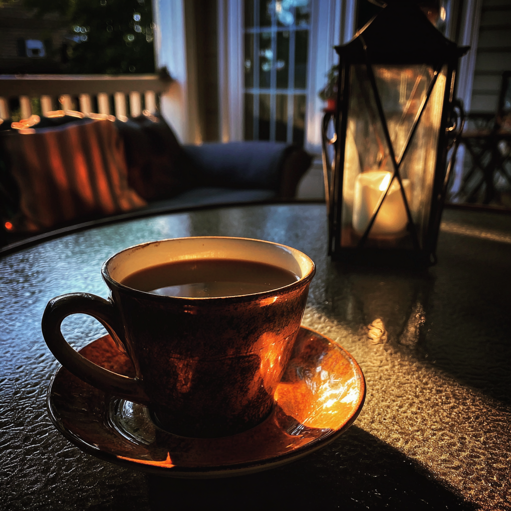Una taza de café sobre una mesa | Fuente: Midjourney