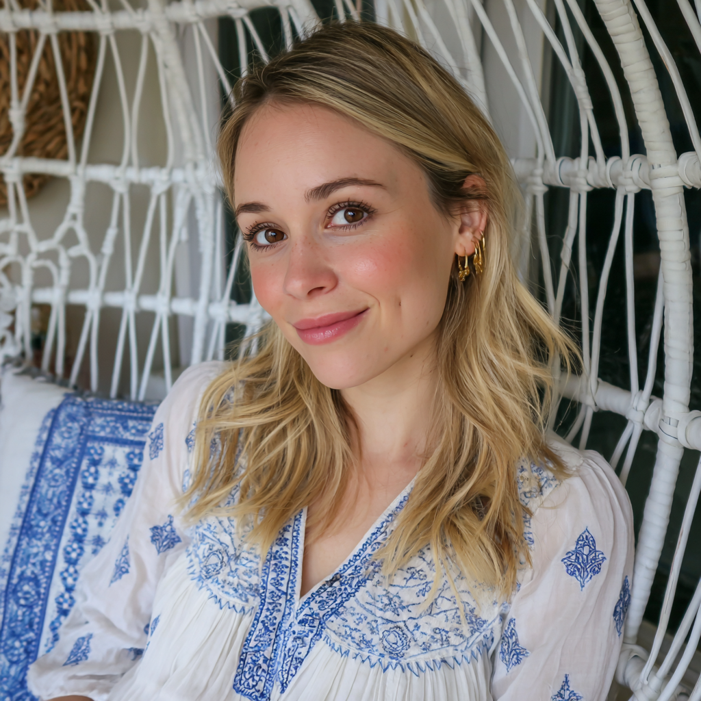 Una embarazada sonriente | Fuente: Midjourney