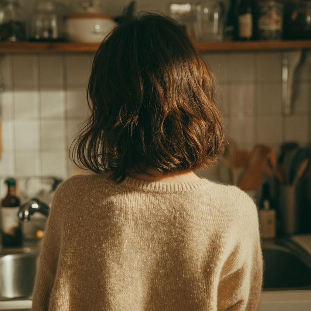 Una mujer ante un lavabo | Fuente: Midjourney