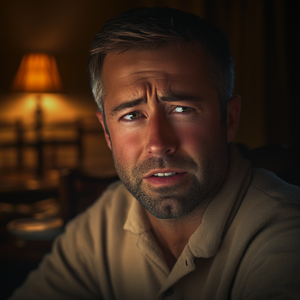 Un hombre emocional perdido en sus pensamientos | Fuente: Midjourney
