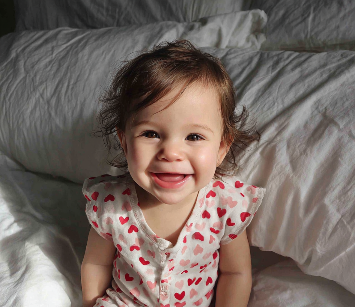 Una niña sonriente | Fuente: Midjourney