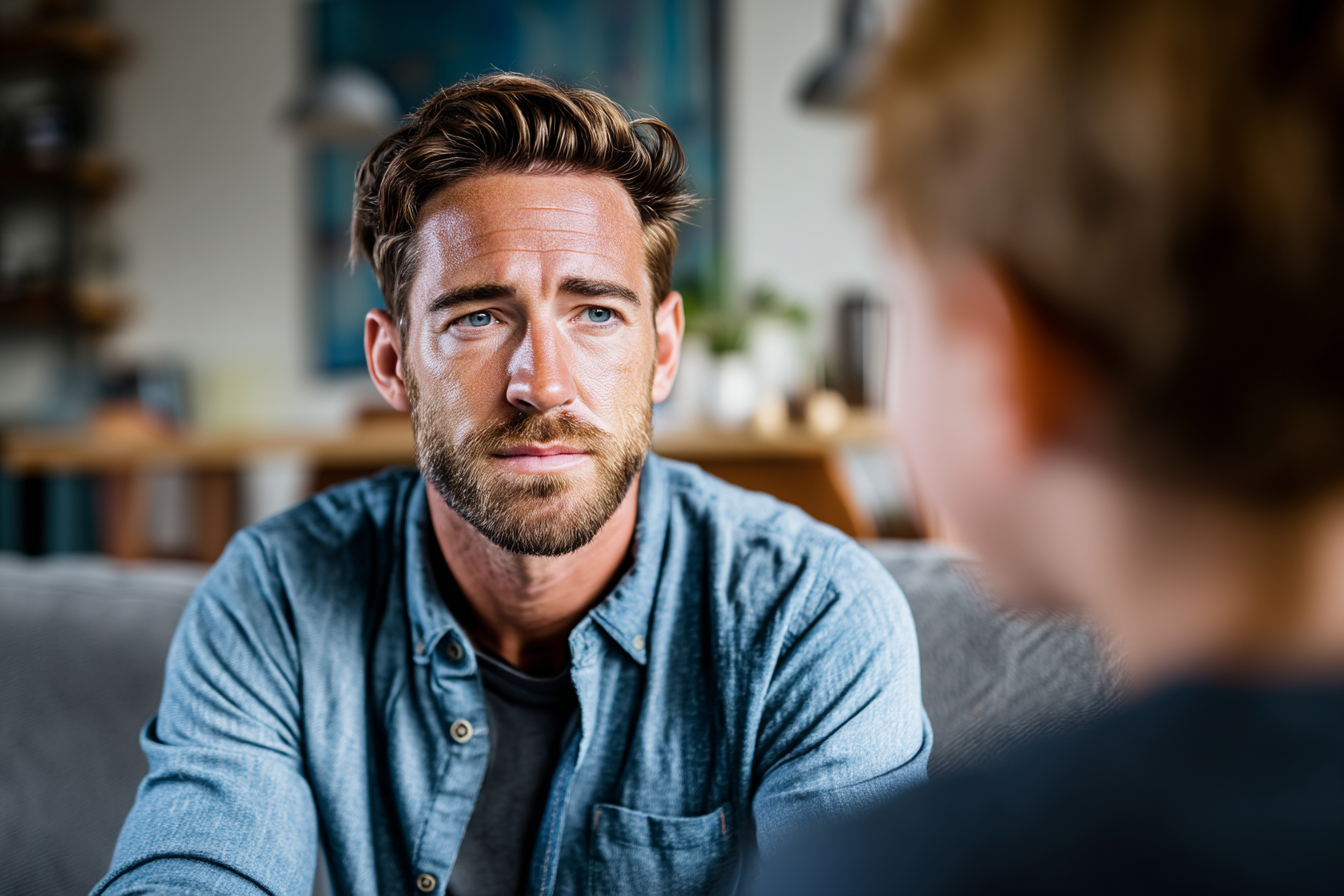 Un hombre hablando con su hijo | Fuente: Midjourney