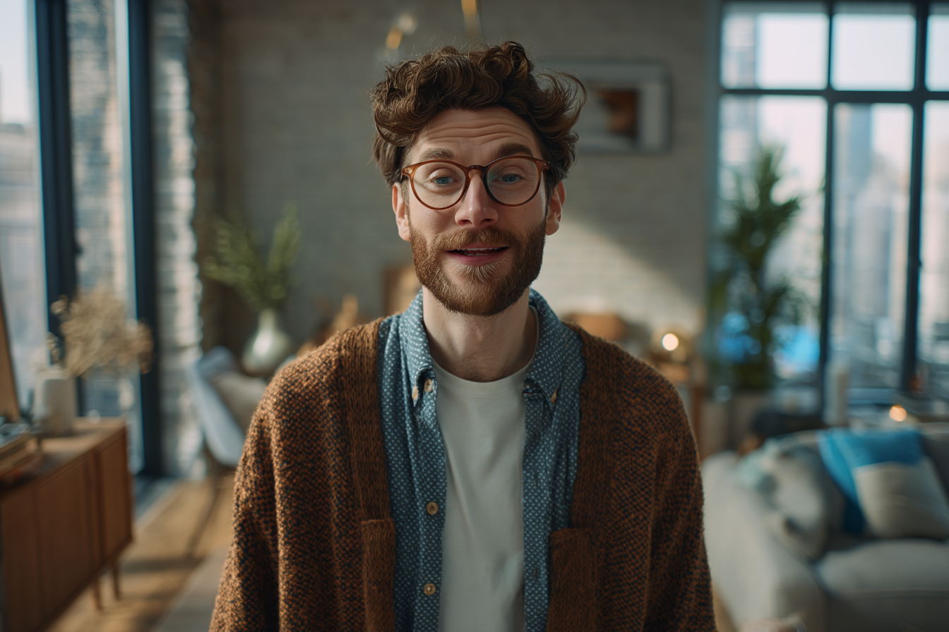 Un hombre de pie en su casa | Fuente: Midjourney