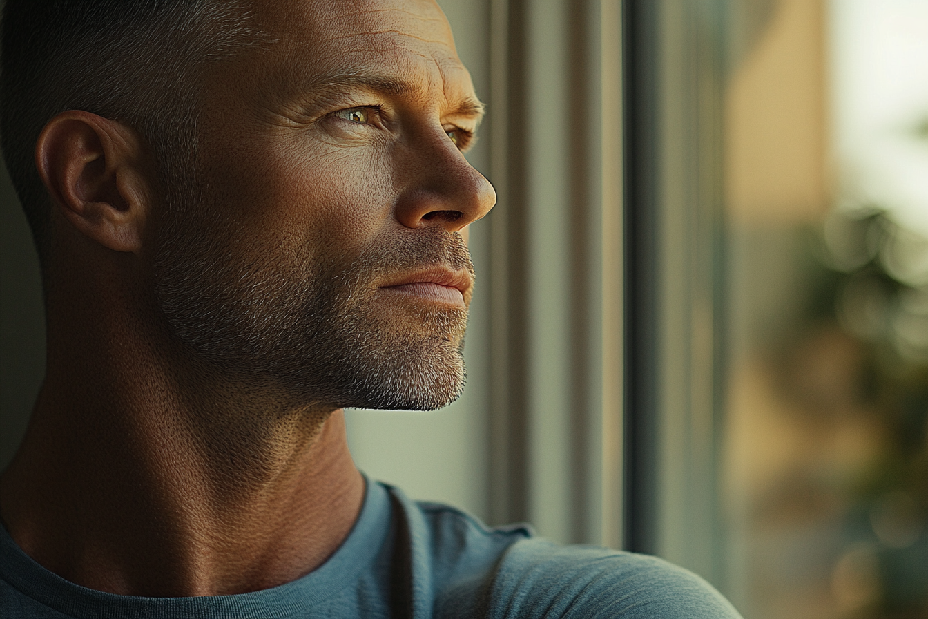 Un hombre mirando al exterior | Fuente: Midjourney