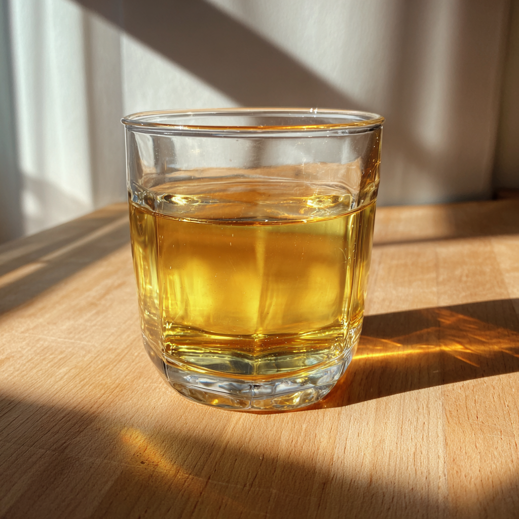 Un vaso de zumo de manzana | Fuente: Midjourney