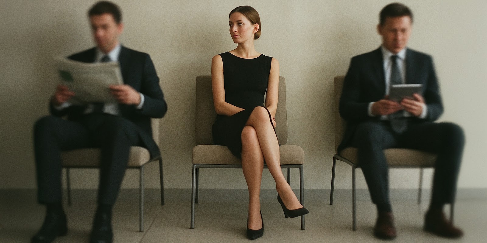 Una mujer esperando. | Fuente: Sora