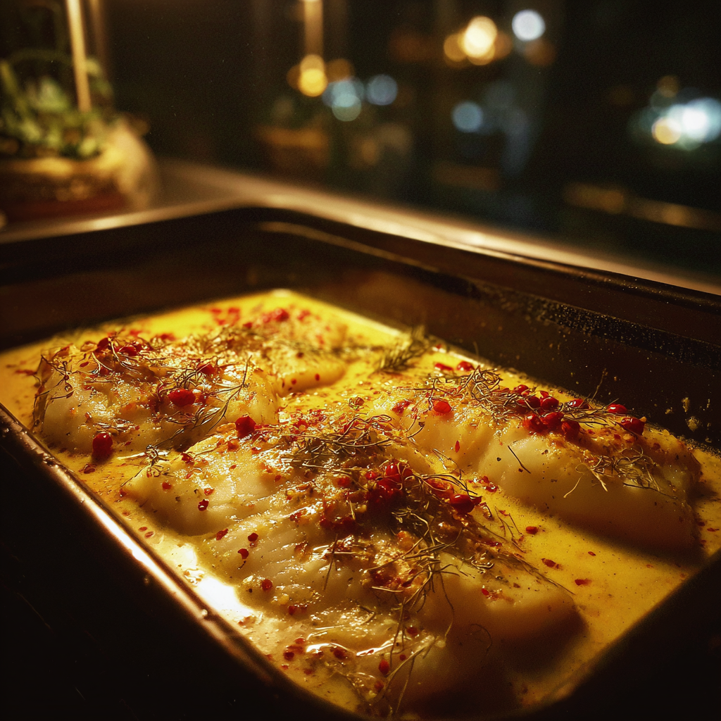 Una bandeja de comida en la encimera de una cocina | Fuente: Midjourney