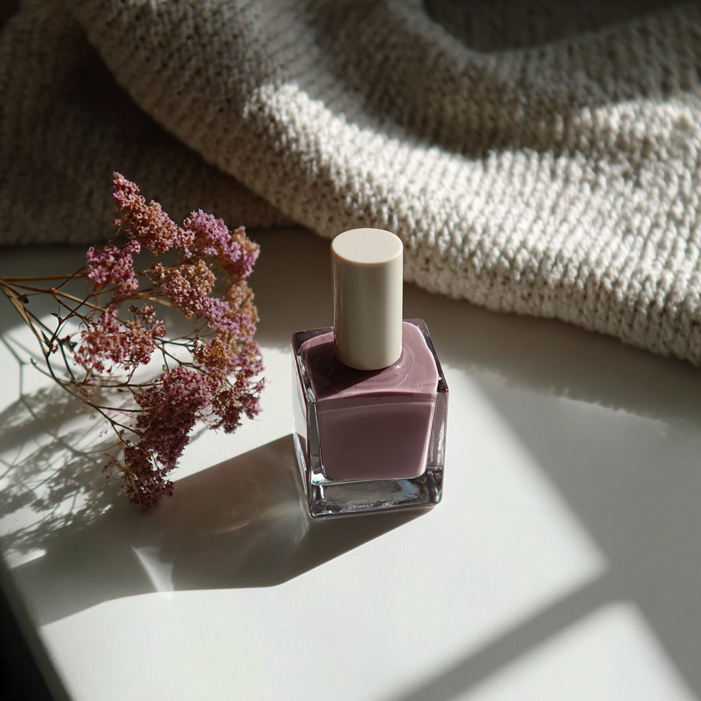 Un bote de esmalte de uñas sobre una mesa | Fuente: Midjourney