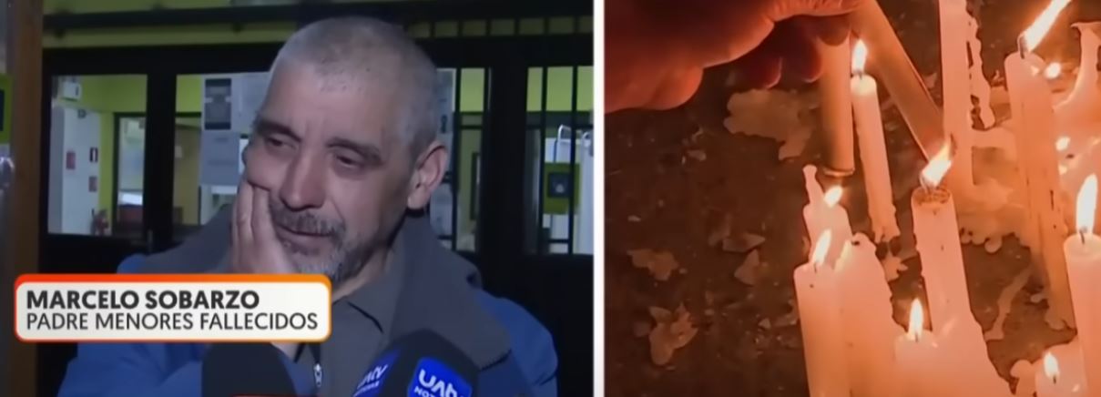 Marcelo Sobarzo | Velas encendidas en memoria de las víctimas | Fuente: YouTube.com/CHVNoticiasTV
