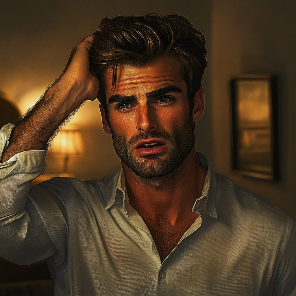 Un hombre conmocionado | Fuente: Midjourney