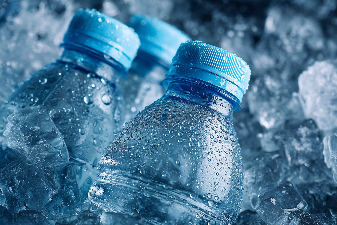 Botellas de agua fría | Fuente: Midjourney