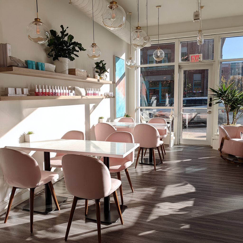 El interior de un salón de manicura | Fuente: Midjourney