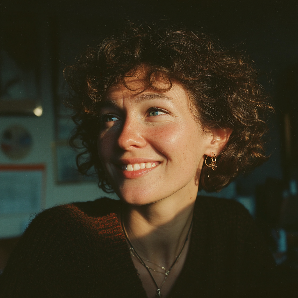 Una mujer feliz | Fuente: Midjourney