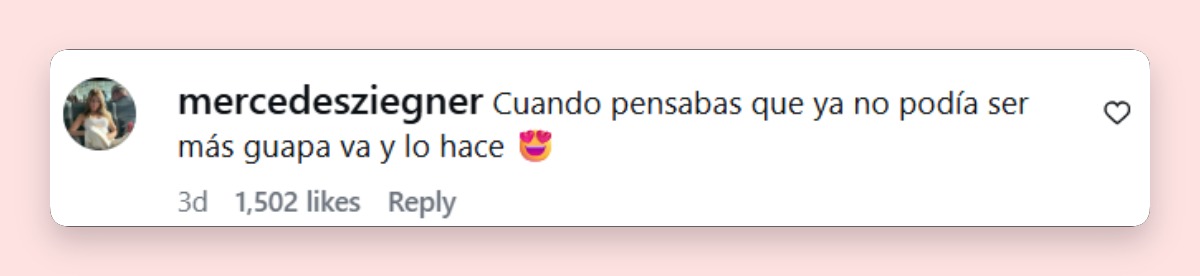 Comentario de una usuaria | Fuente: Instagram/karinamazzocco