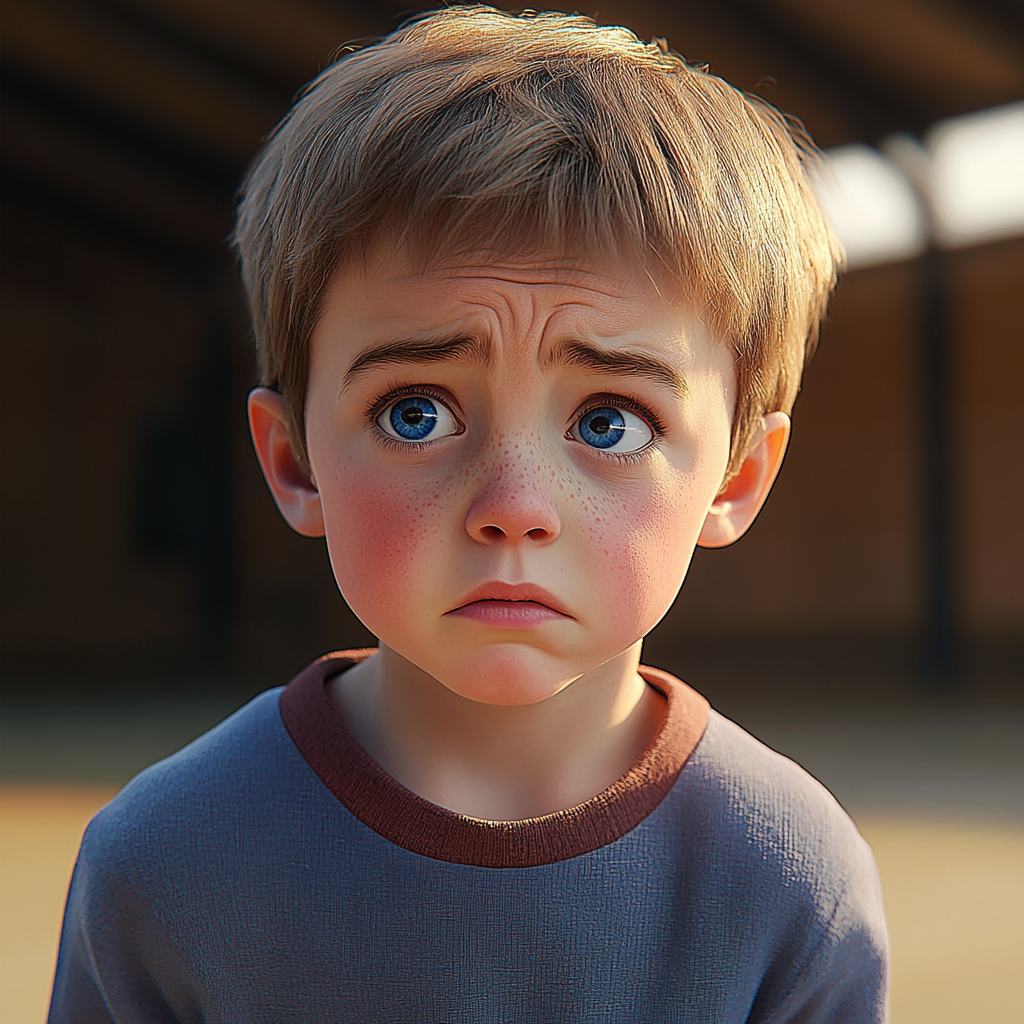 Un niño triste | Fuente: Midjourney