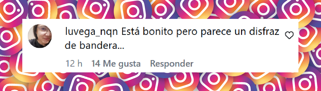 Comentario de una usuaria sobre el vestido que lució María Becerra para cantar el himno argentino en la final del Mundial 2026 | Fuente: Instagram/seks.llc