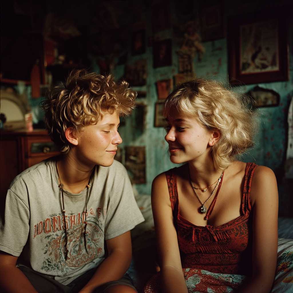 Una mujer joven y un adolescente | Fuente: Midjourney