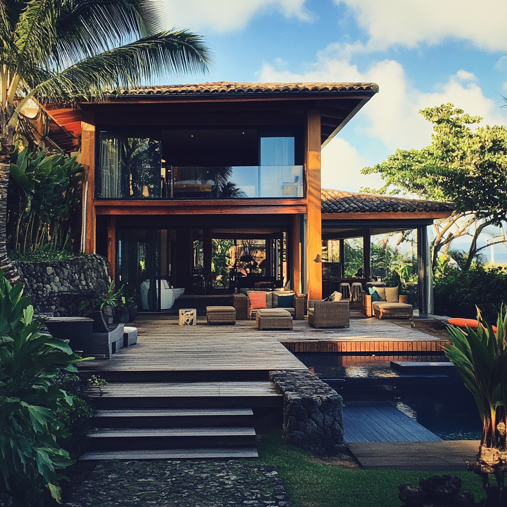 El exterior de un Airbnb | Fuente: Midjourney