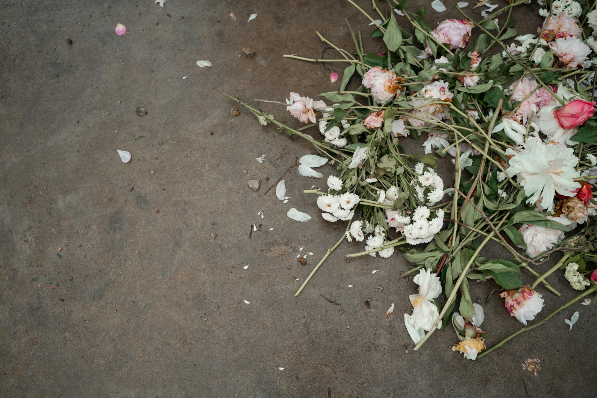 Flores en el suelo | Fuente: Pexels