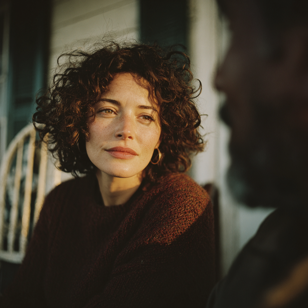 Una pareja manteniendo una conversación seria | Fuente: Midjourney