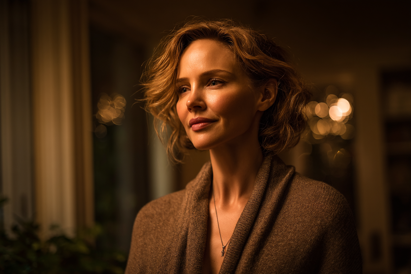 Una mujer de pie en un salón | Fuente: Midjourney