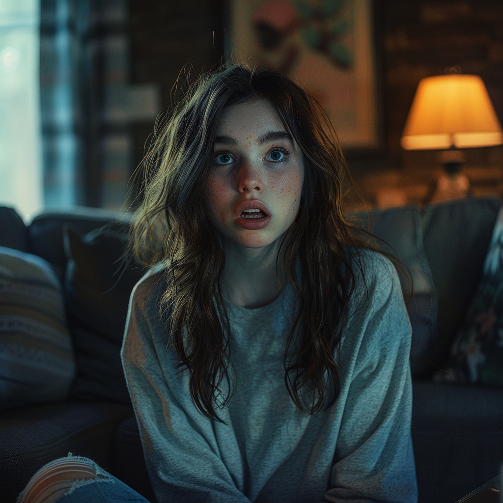 Una adolescente conmocionada | Fuente: Midjourney