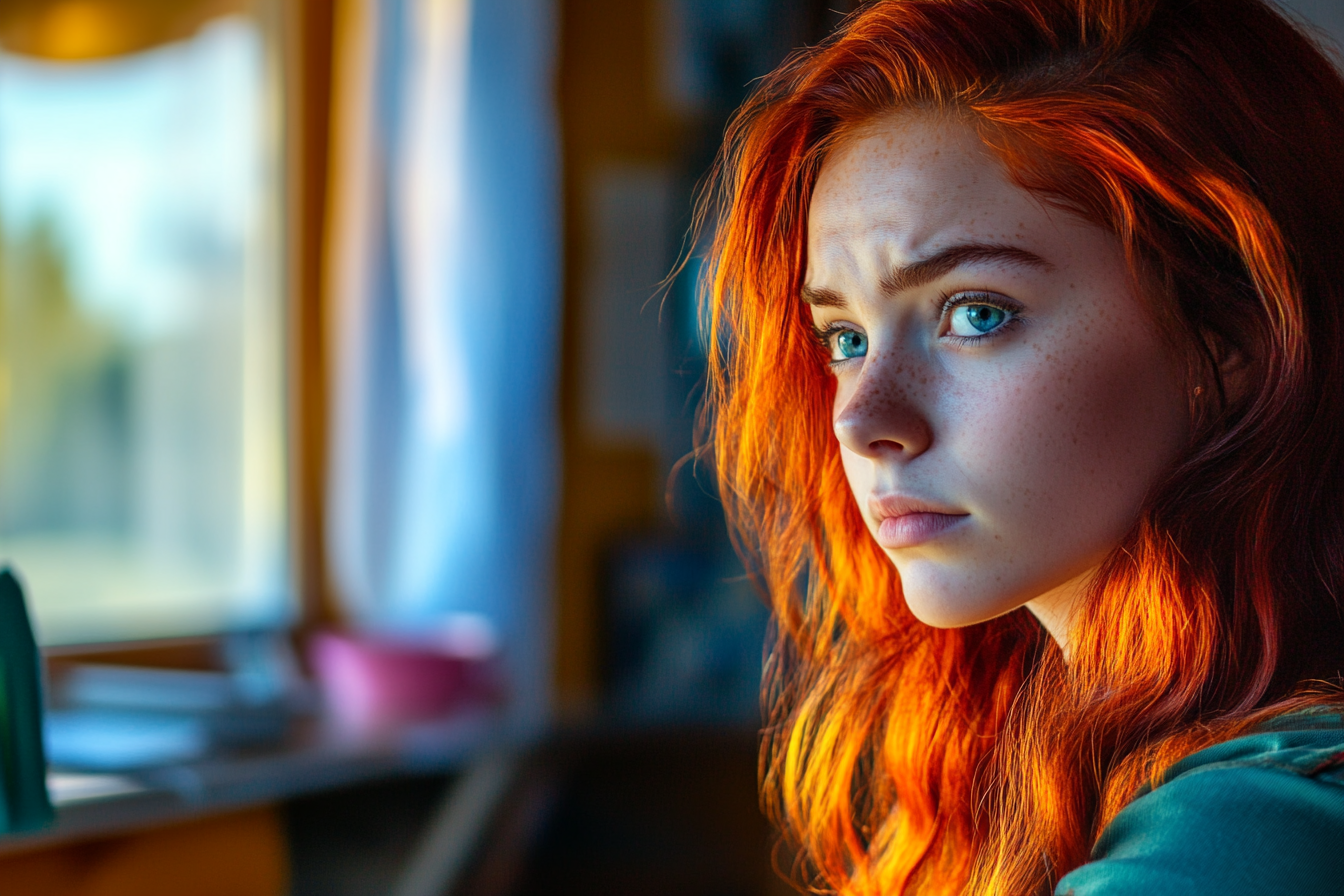 Una mujer reflexiva | Fuente: Midjourney
