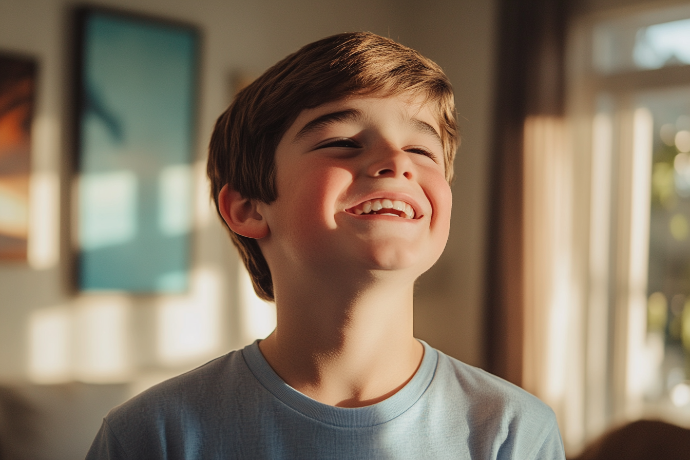 Un niño riendo | Fuente: Midjourney