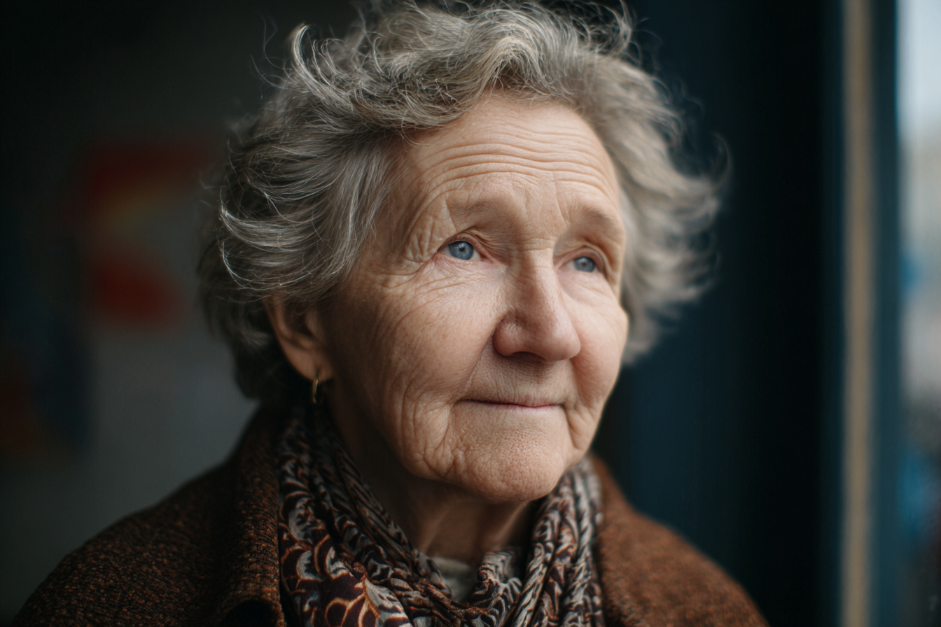 Una mujer mayor sonriendo | Fuente: Midjourney