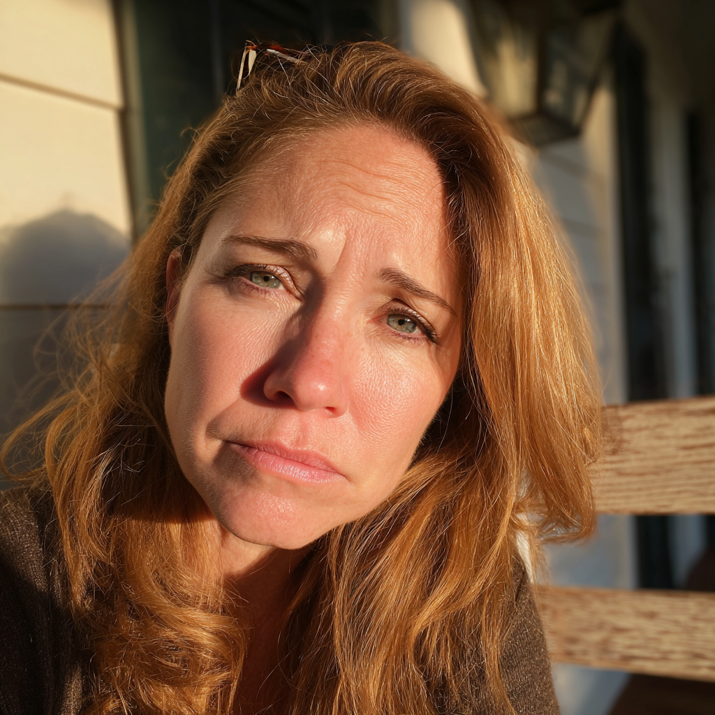 Un primer plano de una mujer emocional | Fuente: Midjourney