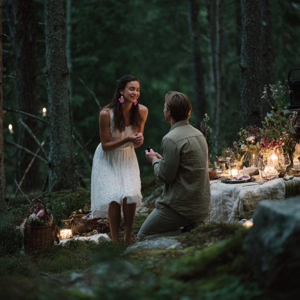 Un hombre proponiendo matrimonio | Fuente: Midjourney