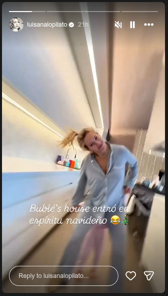 Historia de Instagram de Luisana Lopilato sobre el espíritu navideño. | Foto: Instagram.com/luisanalopilato