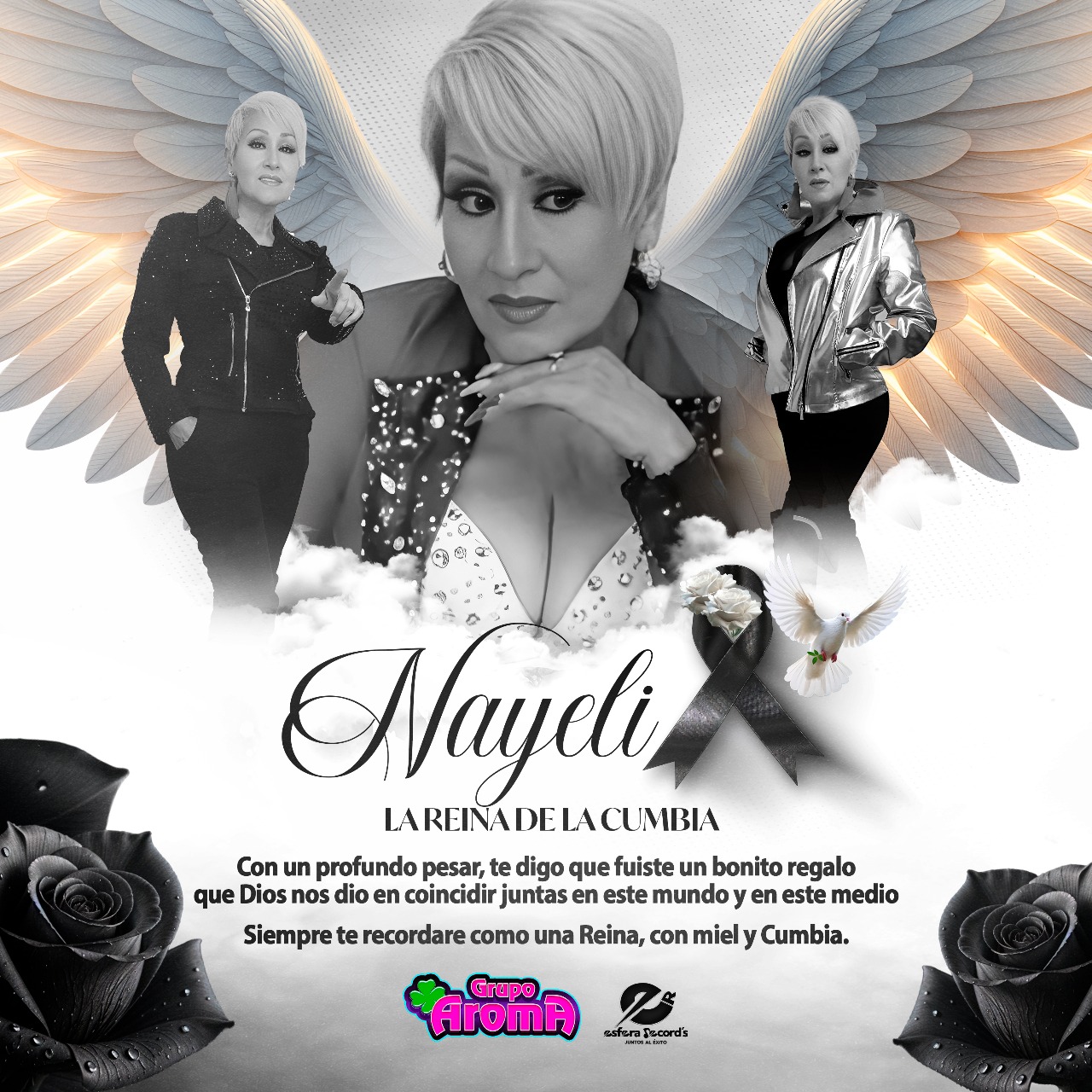 Comunicado de Grupo Aroma tras el fallecimiento de Nayely, “La Reina de la Cumbia” | Fuente: Facebook/Grupo Aroma Mx