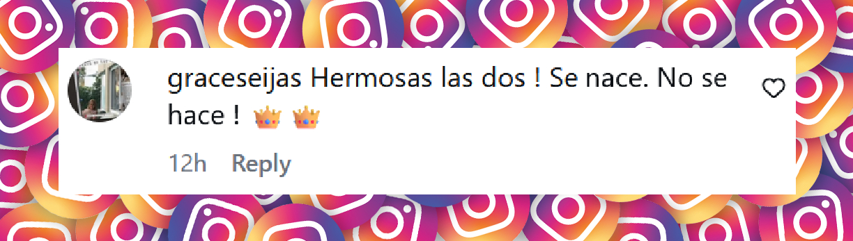 Comentario de una usuaria sobre la foto de Juliana Awada junto a su hija Valentina Barbier en Madrid | Fuente: Instagram/juliana.awada