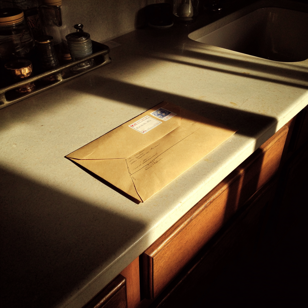 Un sobre de papel manila sobre un escritorio | Fuente: Midjourney