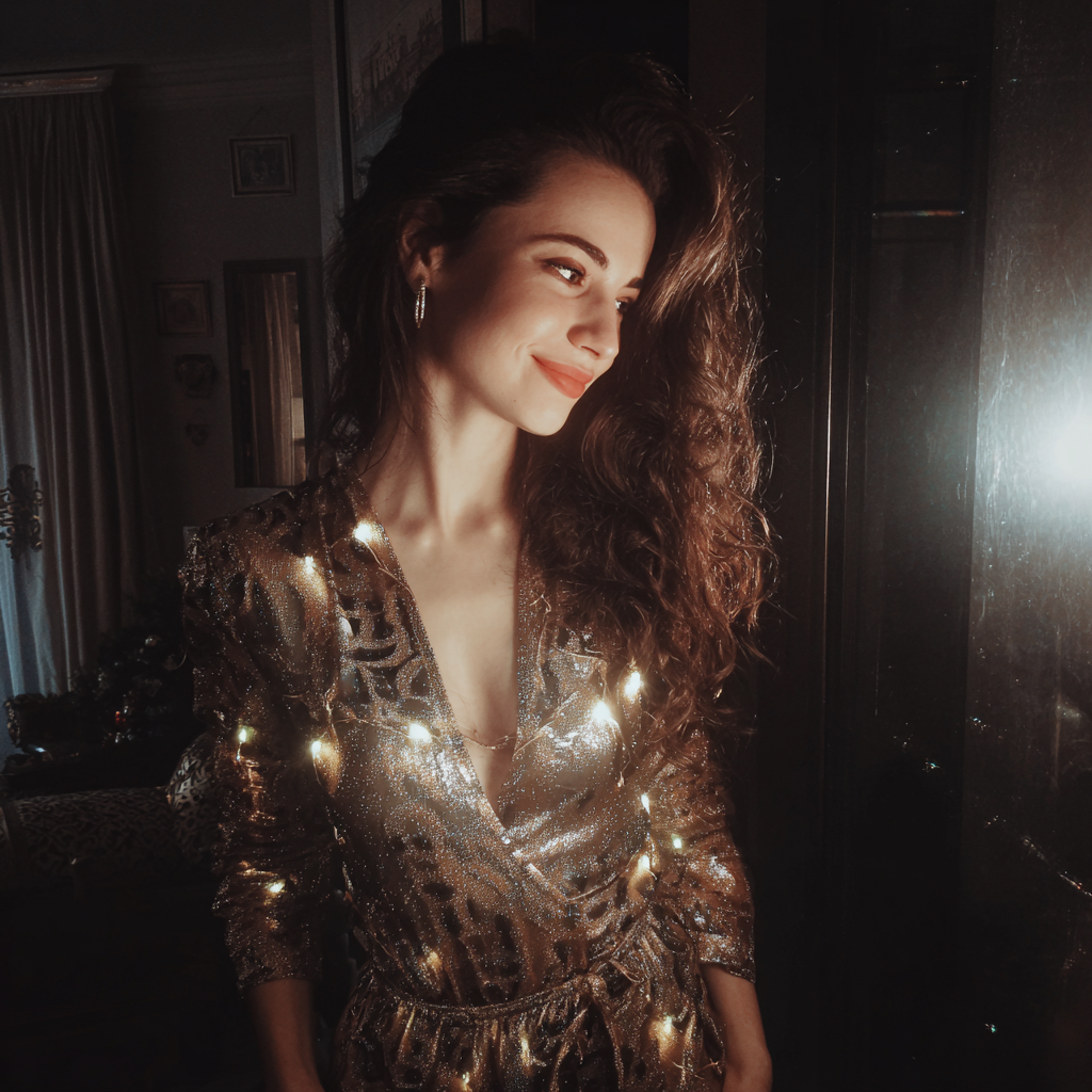 Una mujer sonriente con un mono | Fuente: Midjourney