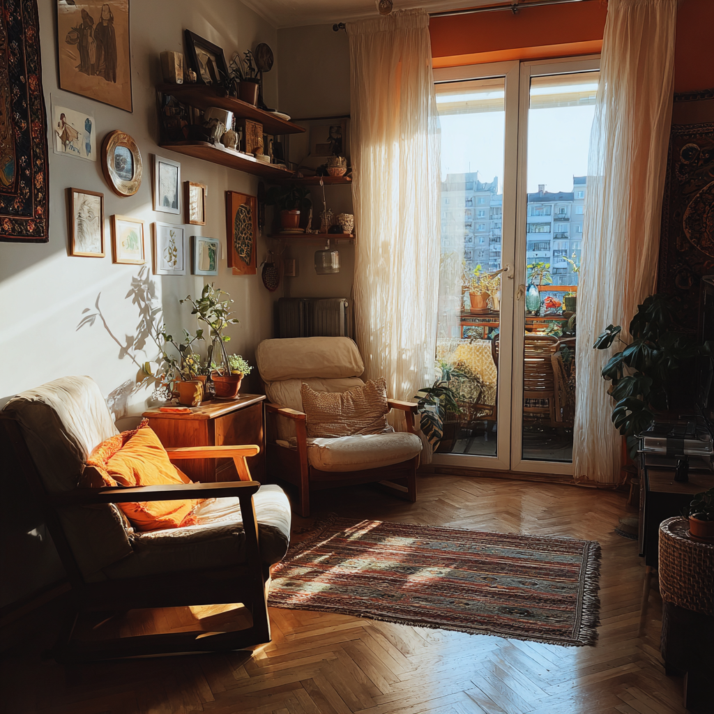 El interior de un pequeño apartamento | Fuente: Midjourney