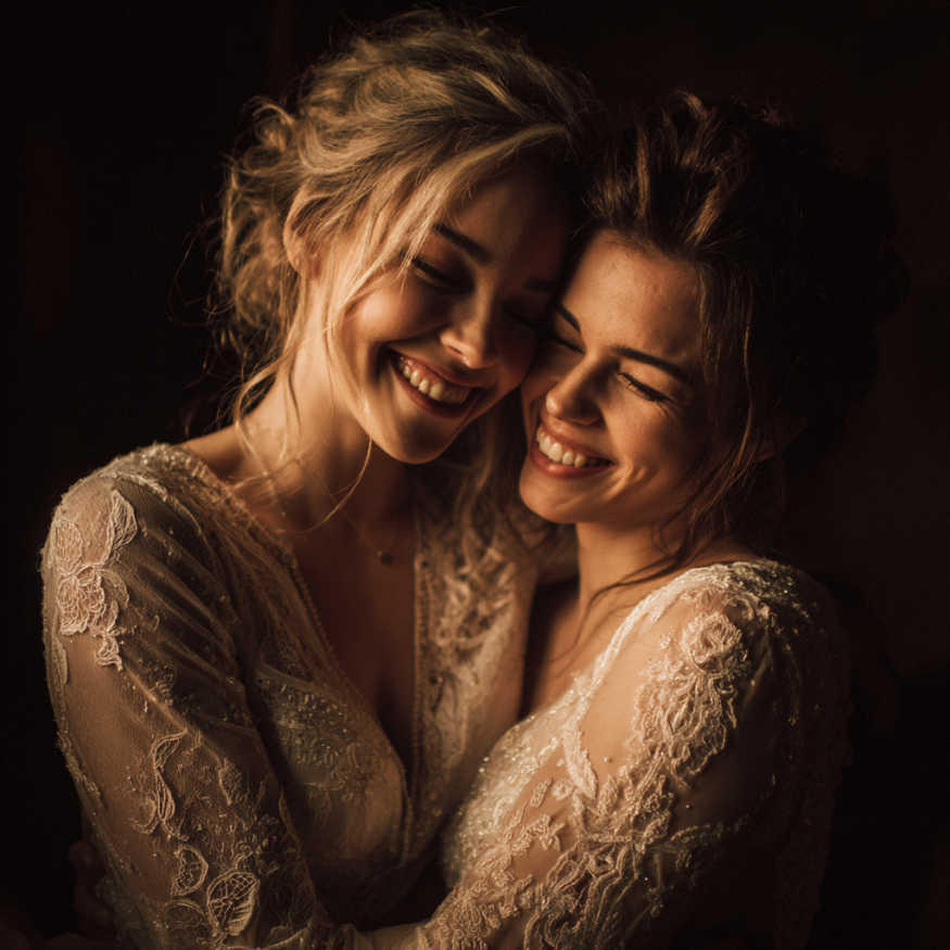 Dos mujeres abrazándose | Fuente: Midjourney