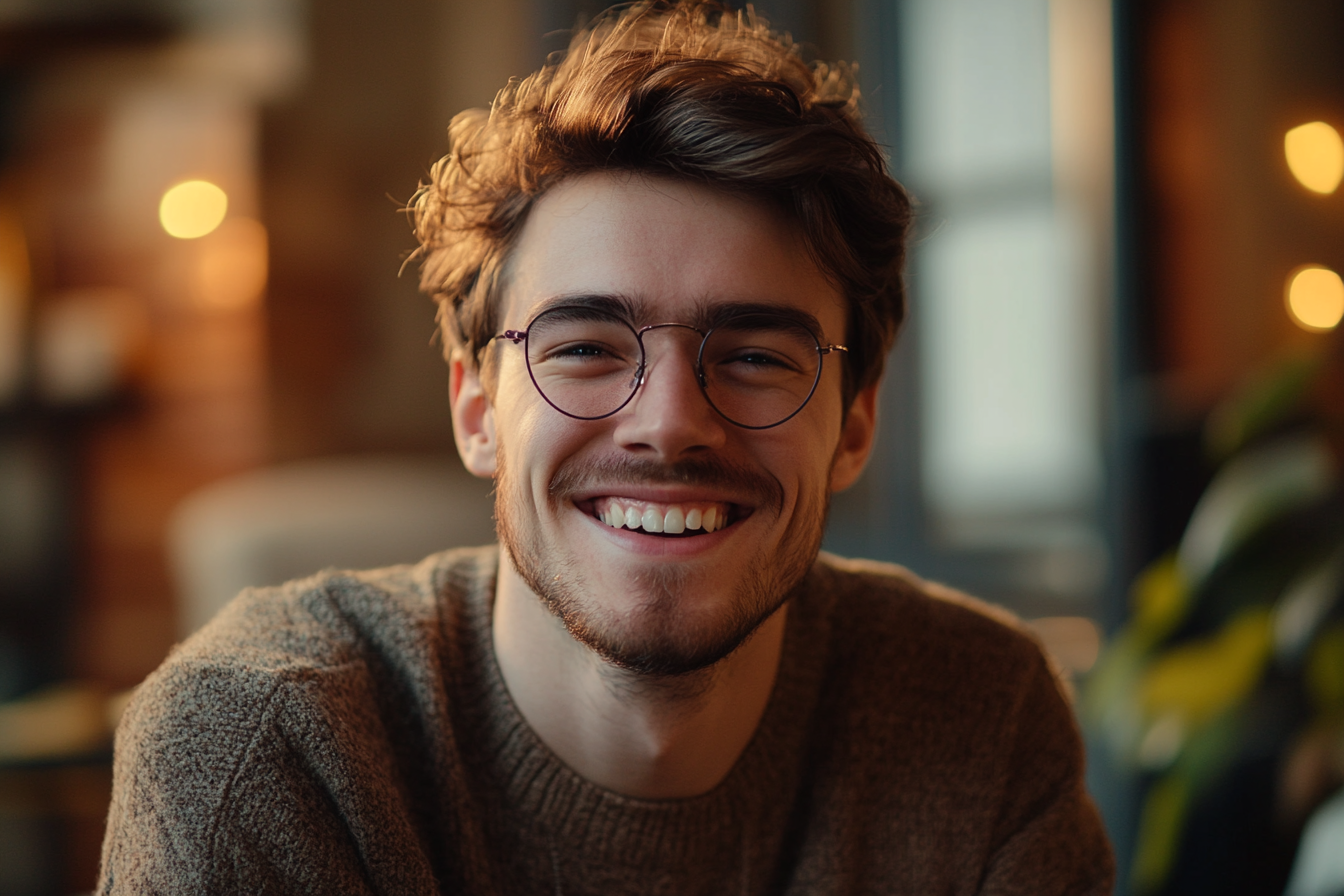Un joven riendo | Fuente: Midjourney