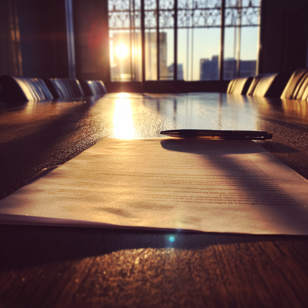 Un documento sobre una mesa | Fuente: Midjourney