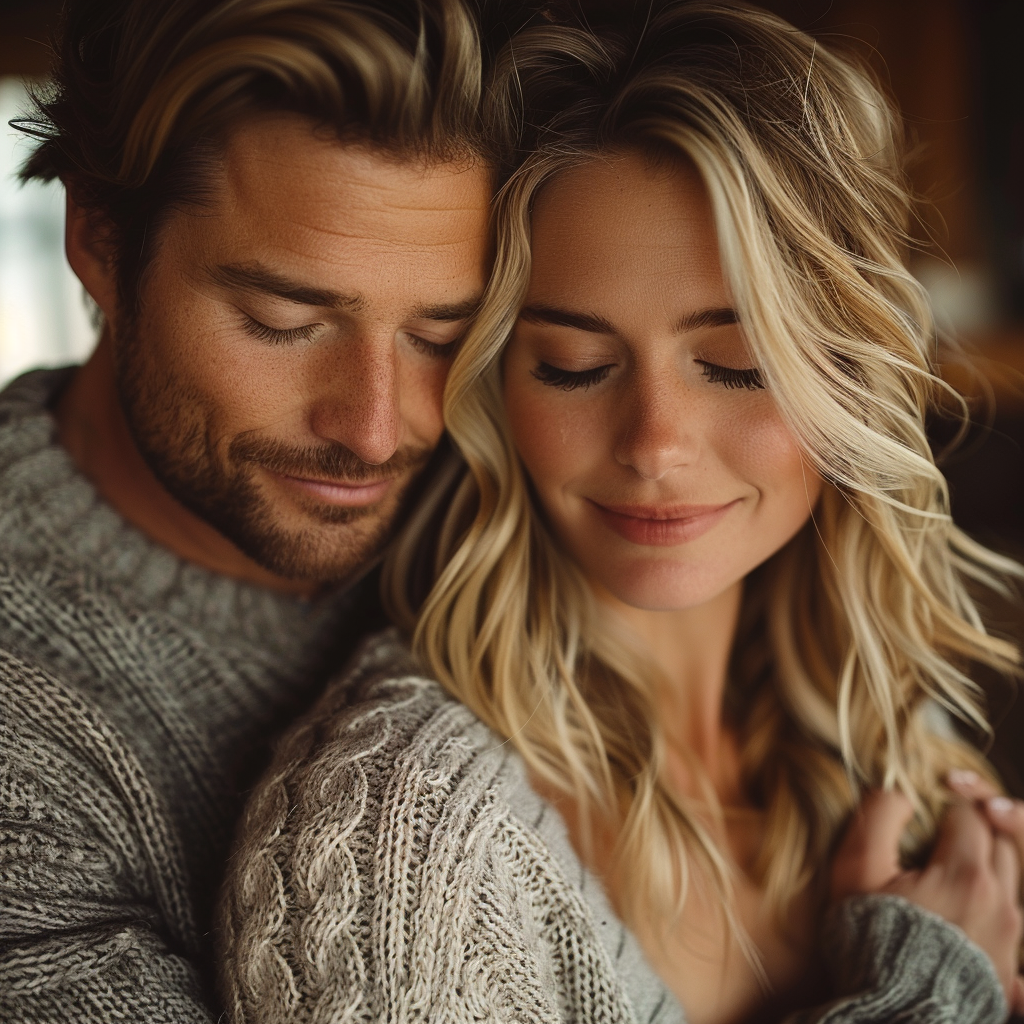 Mark abraza a Laura | Fuente: Midjourney