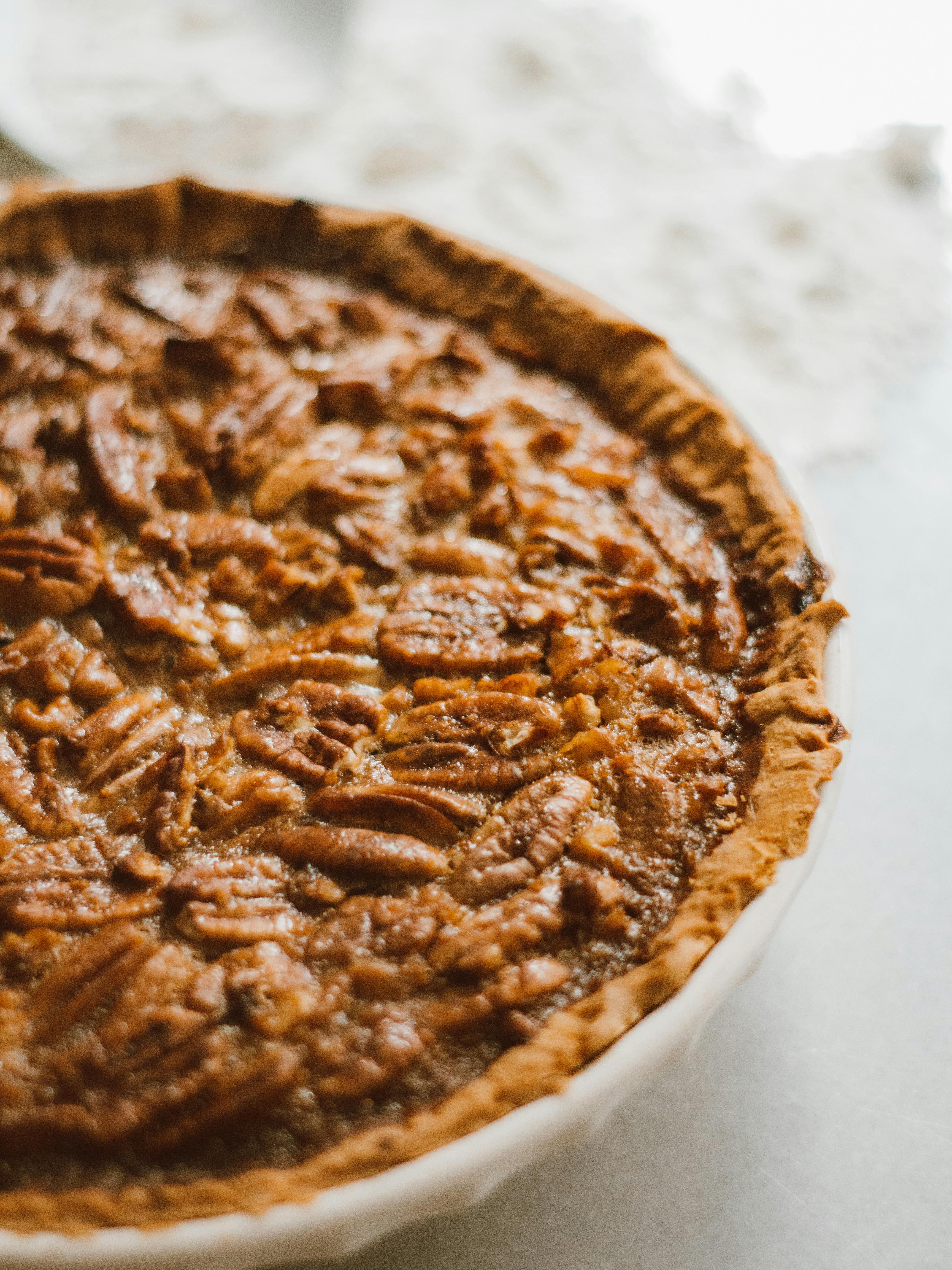 Primer plano de una tarta de nueces | Fuente: Pexels