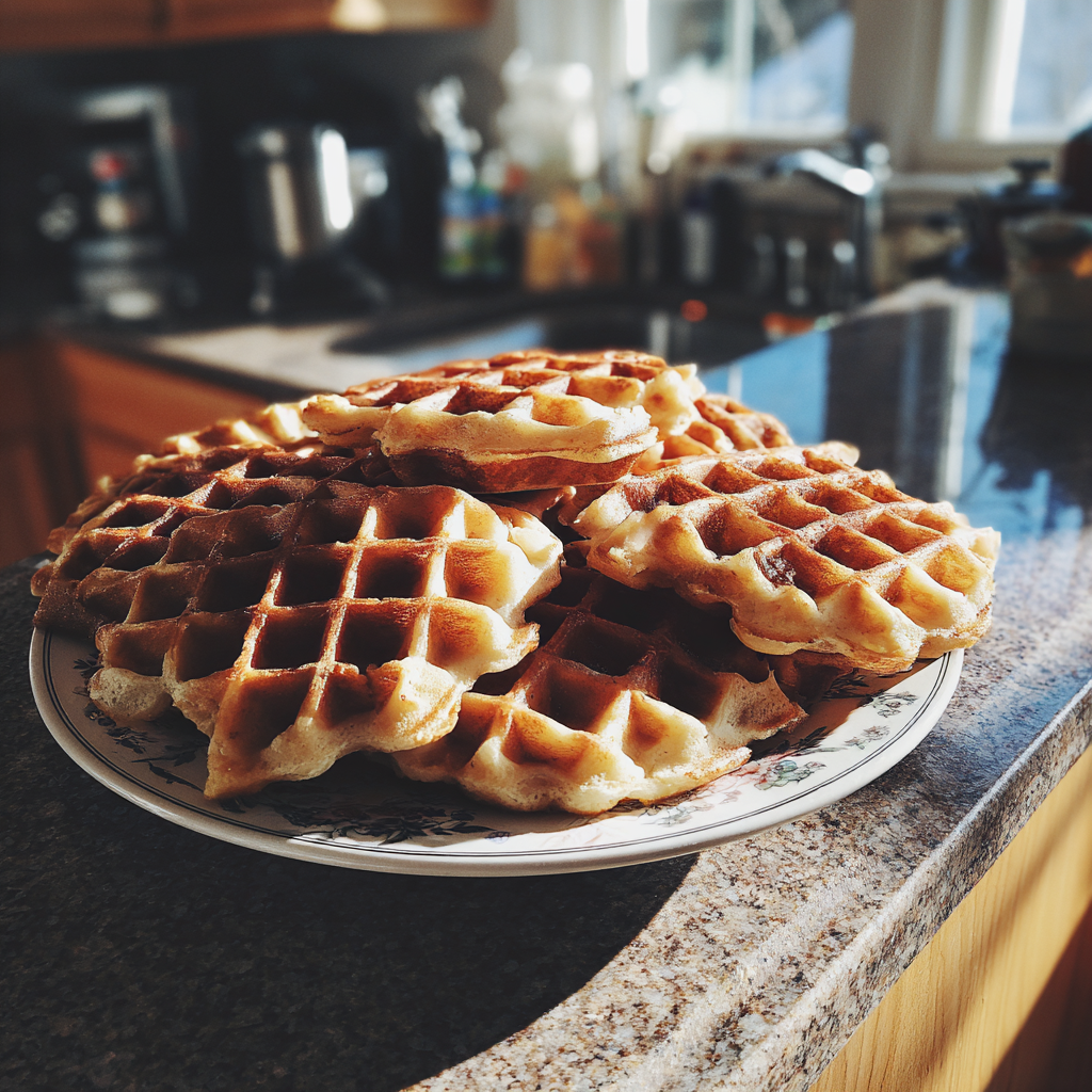 Un plato de gofres | Fuente: Midjourney