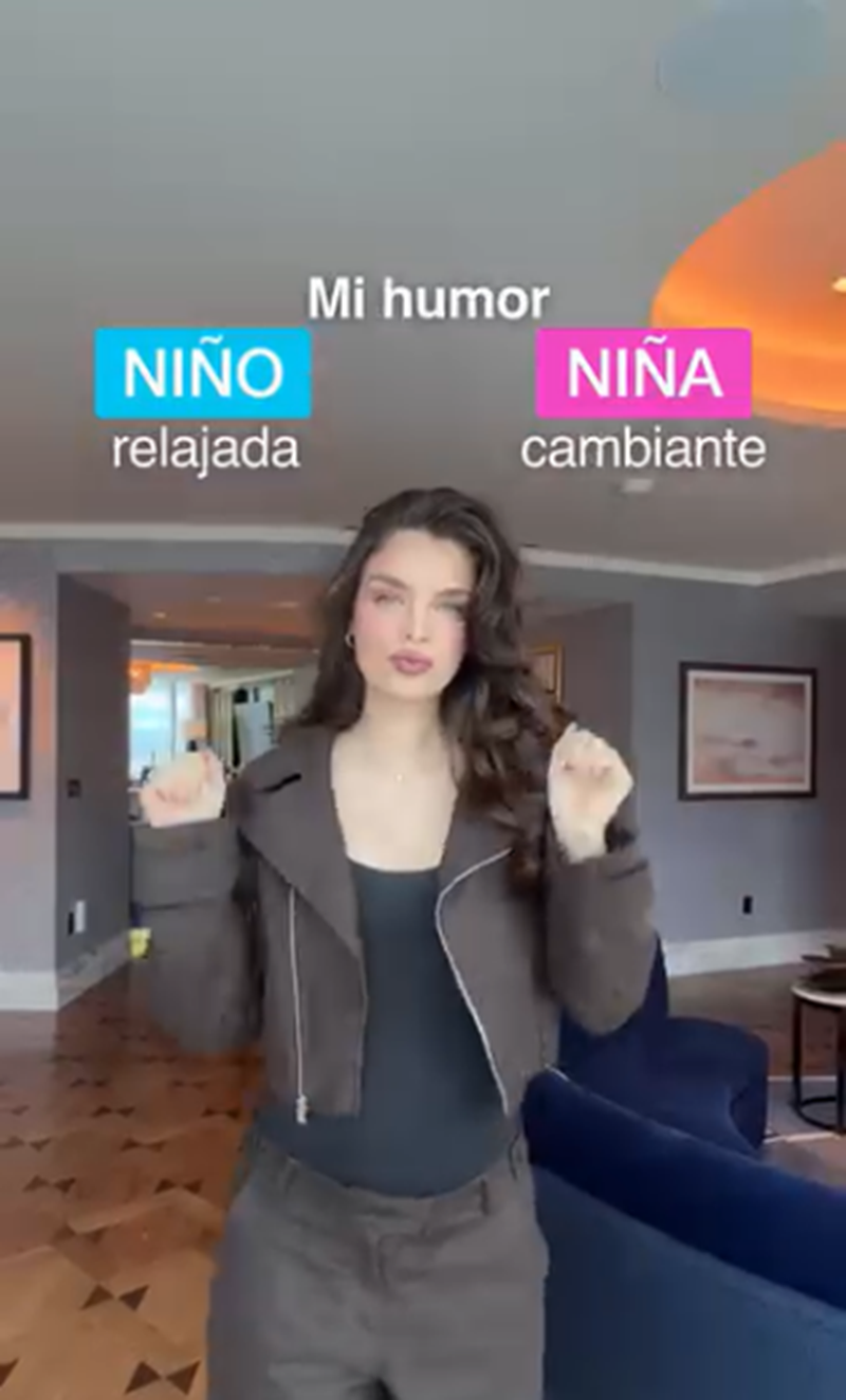 Nadia Ferreira señalando carteles para realizar una predicción sobre el género de su segundo bebé con Marc Anthony | Fuente: Instagram/nadiaferreira