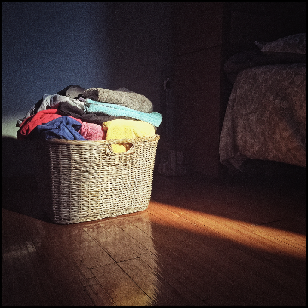 Ropa en un cesto de la ropa sucia | Fuente: Midjourney