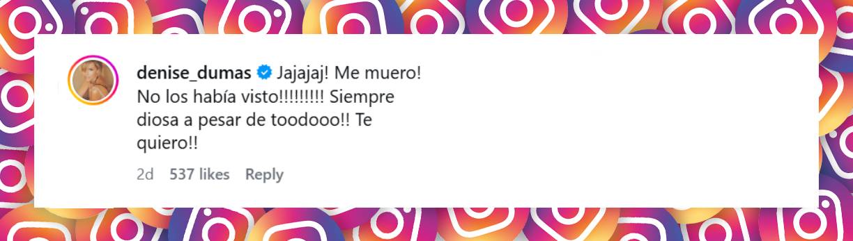 Comentario de la conductora Denise Dumas sobre el video compartido de Sofía Pachano | Fuente: Instagram/sofipachano