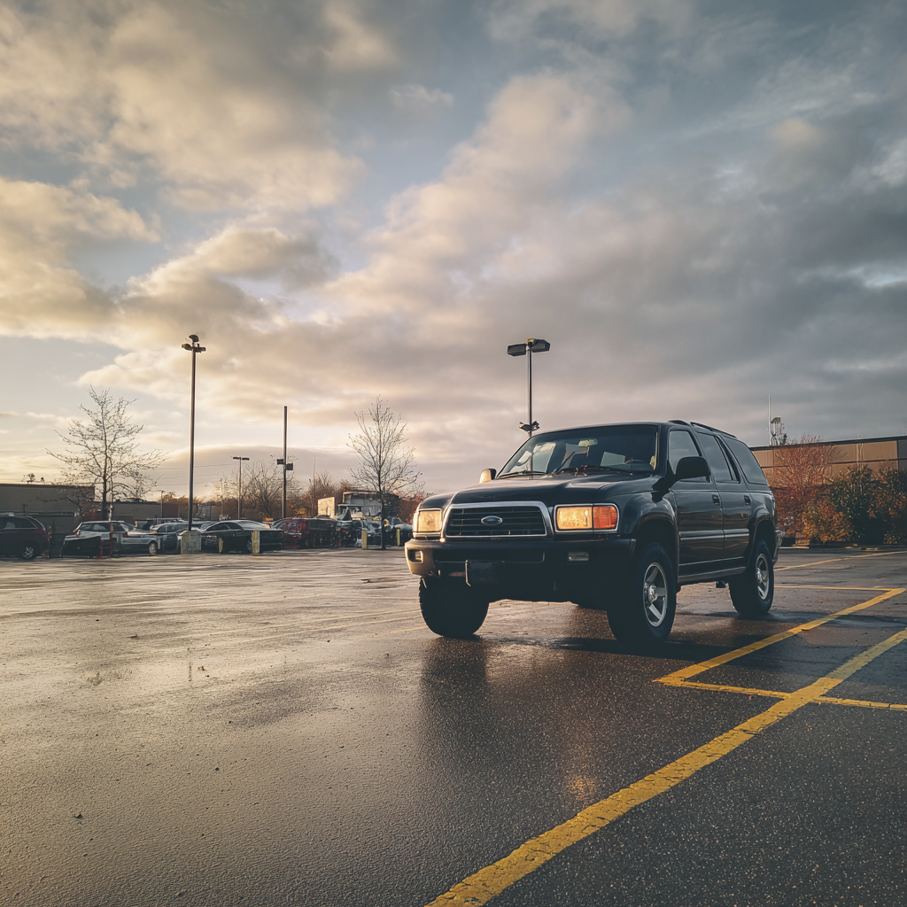 Un automóvil aparcado en un parking | Fuente: Midjourney